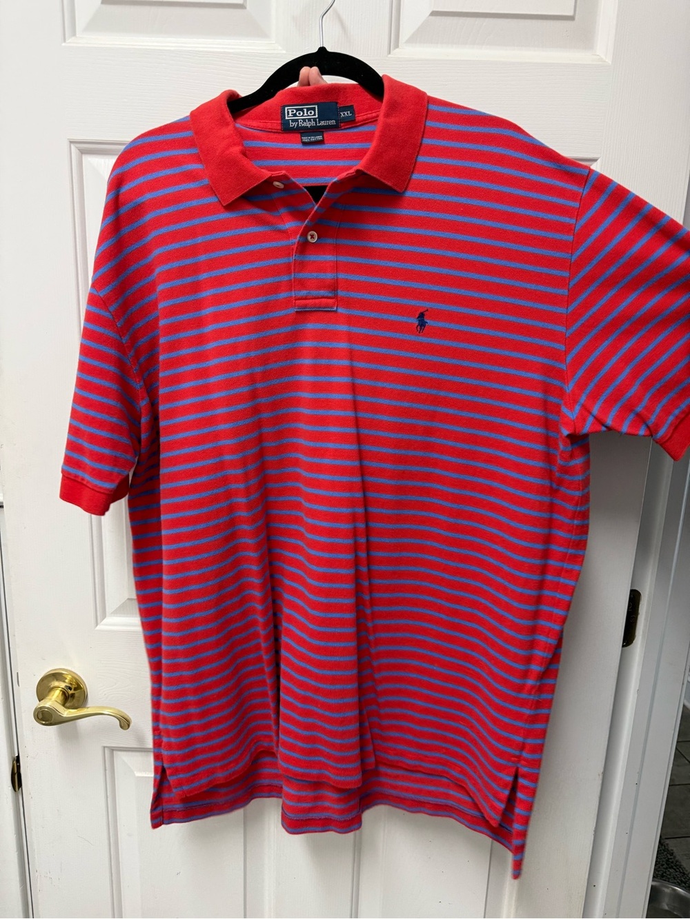 Polo by Ralph Lauren Red and Blue Striped Polo Shirt
